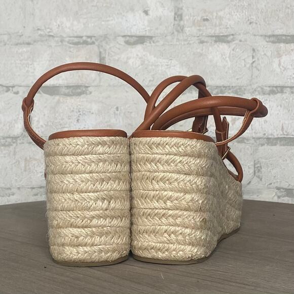 ASOS Design | Brown Platform Wedge Strappy Sandal - Picture 4 of 7